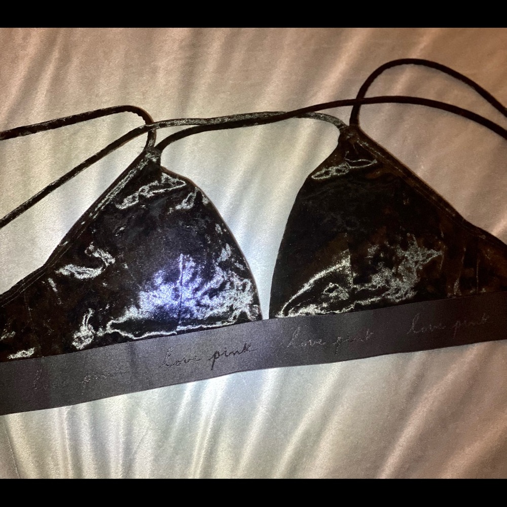Brand new - without tags - L black velour bralette from Victoria’s Secret Pink